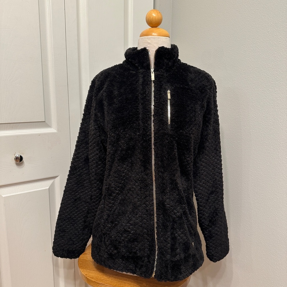 Calvin Klein zip up Black Sherpa fleece zip up sweatshirts (size medium)